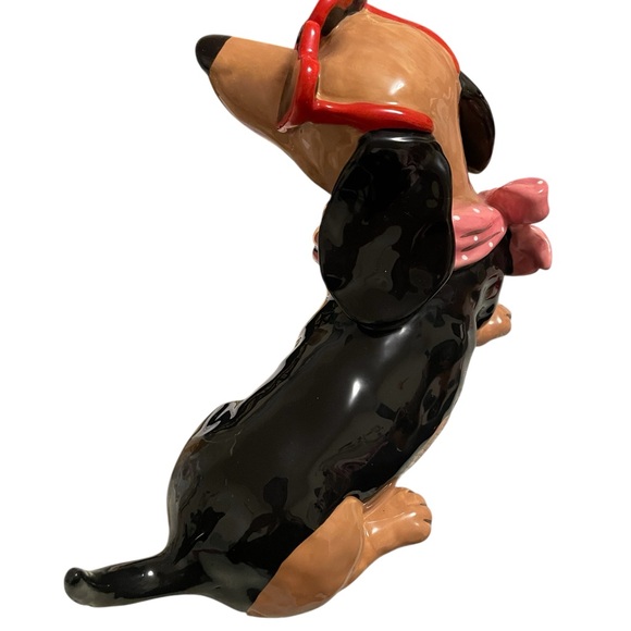 Blue Sky Clayworks Dachshund Figurine w/ Heart Sunglasses – Valentine Dog Decor - Picture 3 of 6